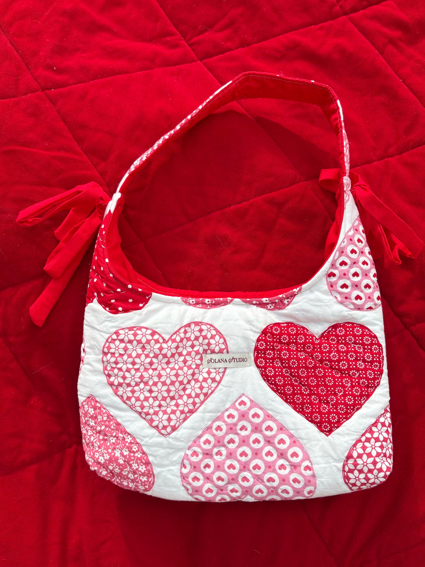 burning red mini bow bag