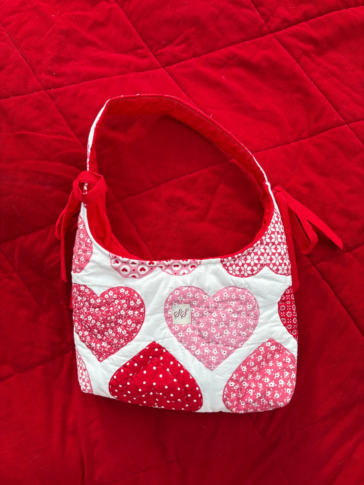 burning red mini bow bag