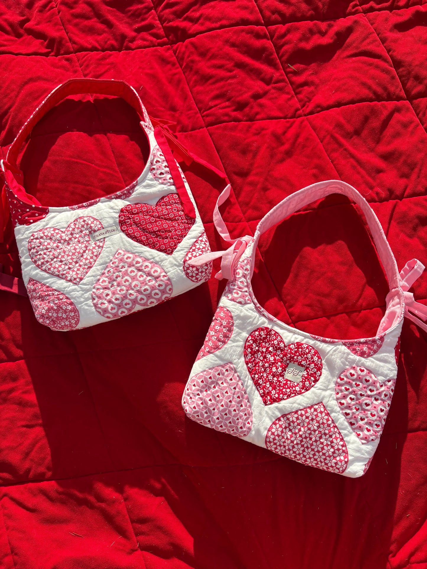 burning red mini bow bag
