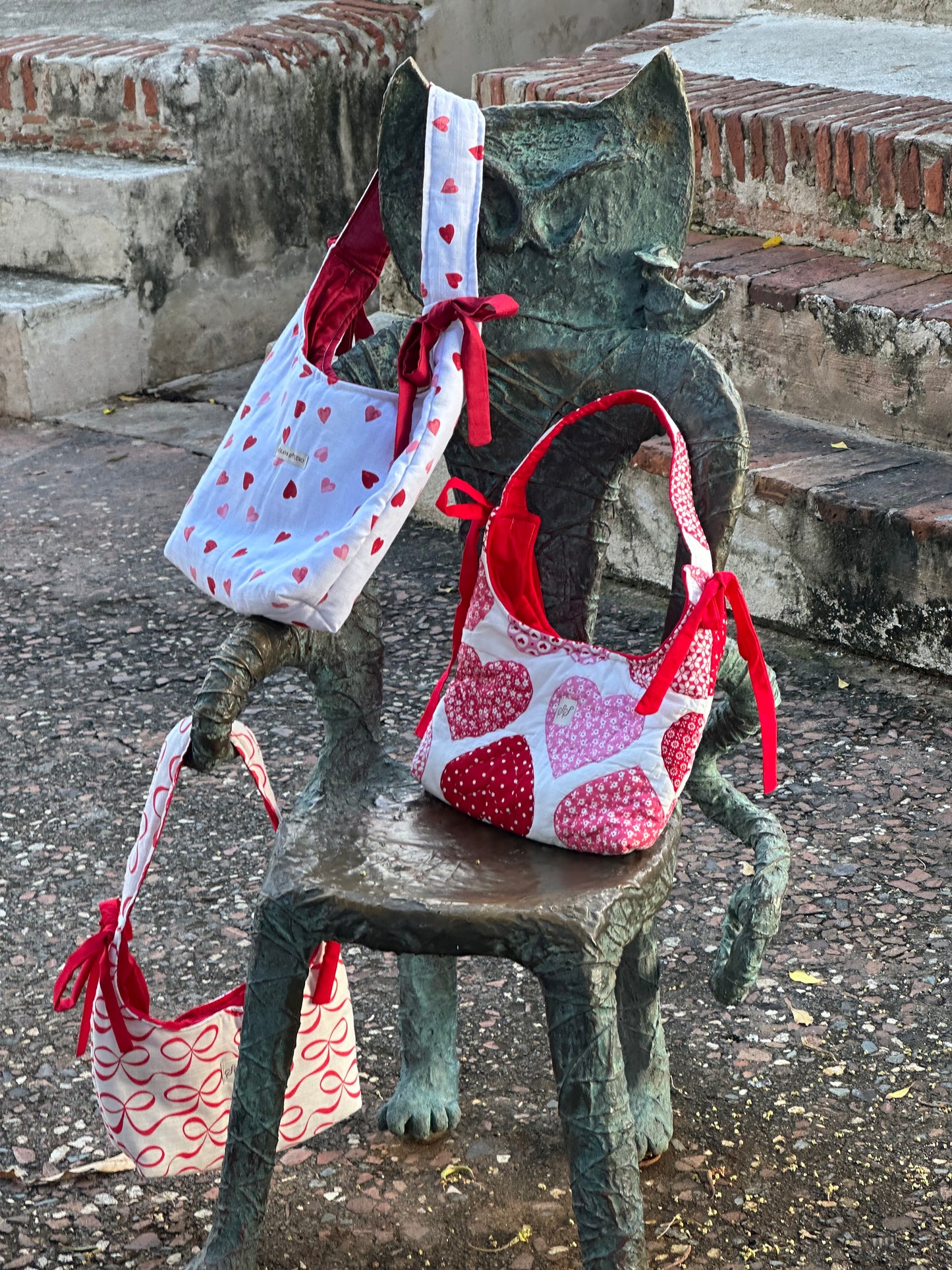 burning red mini bow bag