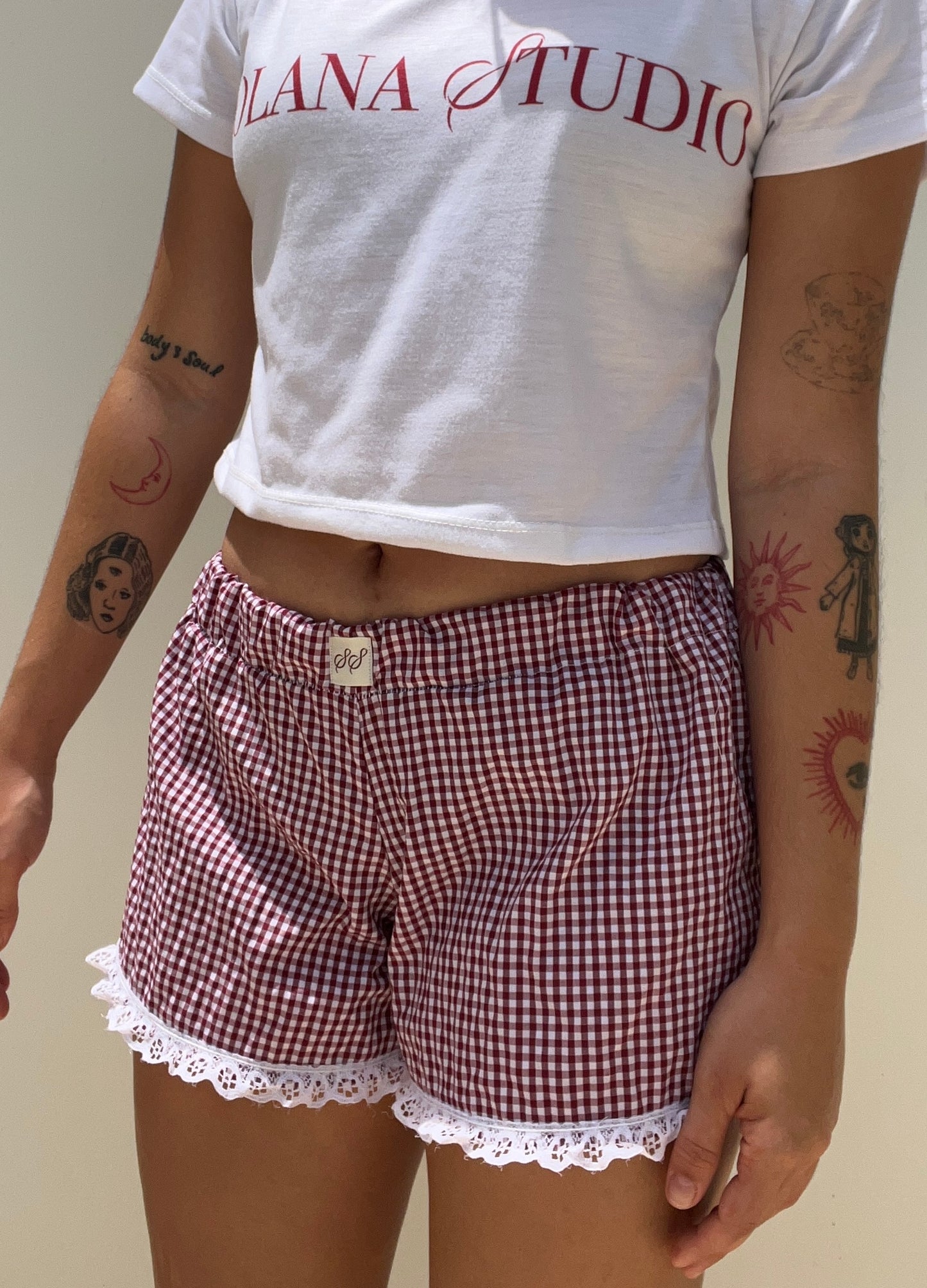 Myla Mini Boxer Shorts (Burgundy)